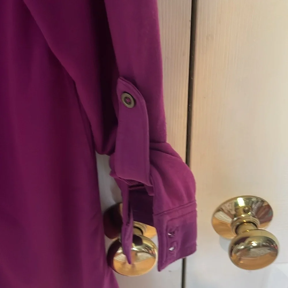 Soft Surroundings Magenta Button-Down Shirt small - Picture 7 of 7